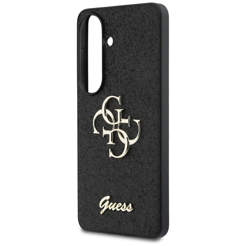 Hülle für Samsung Galaxy S26 S942, Guess, Fixed Glitter Big 4G Metal Frame, Schwarz