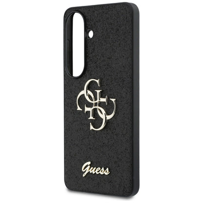 Hülle für Samsung Galaxy S26 S942, Guess, Fixed Glitter Big 4G Metal Frame, Schwarz