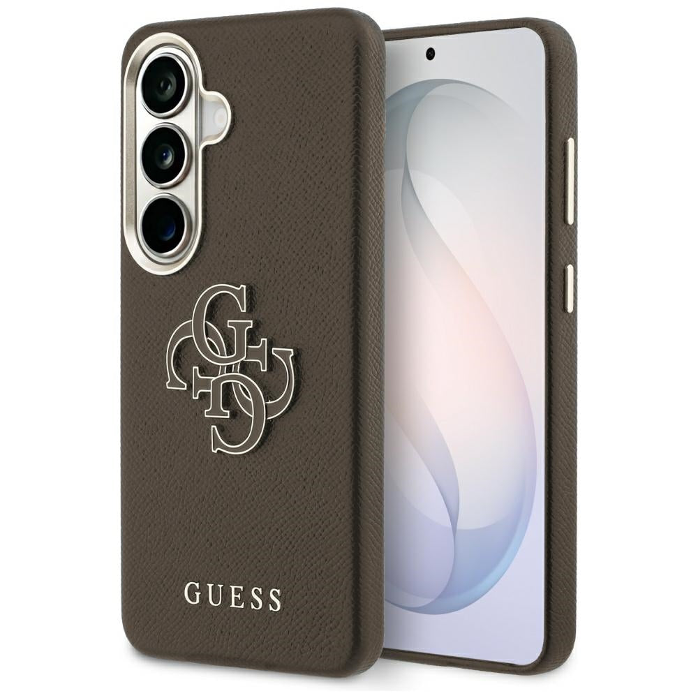Custodia per Samsung Galaxy S26 Plus S947, Guess, 4G Grained Big and Classic Logo, Marrone