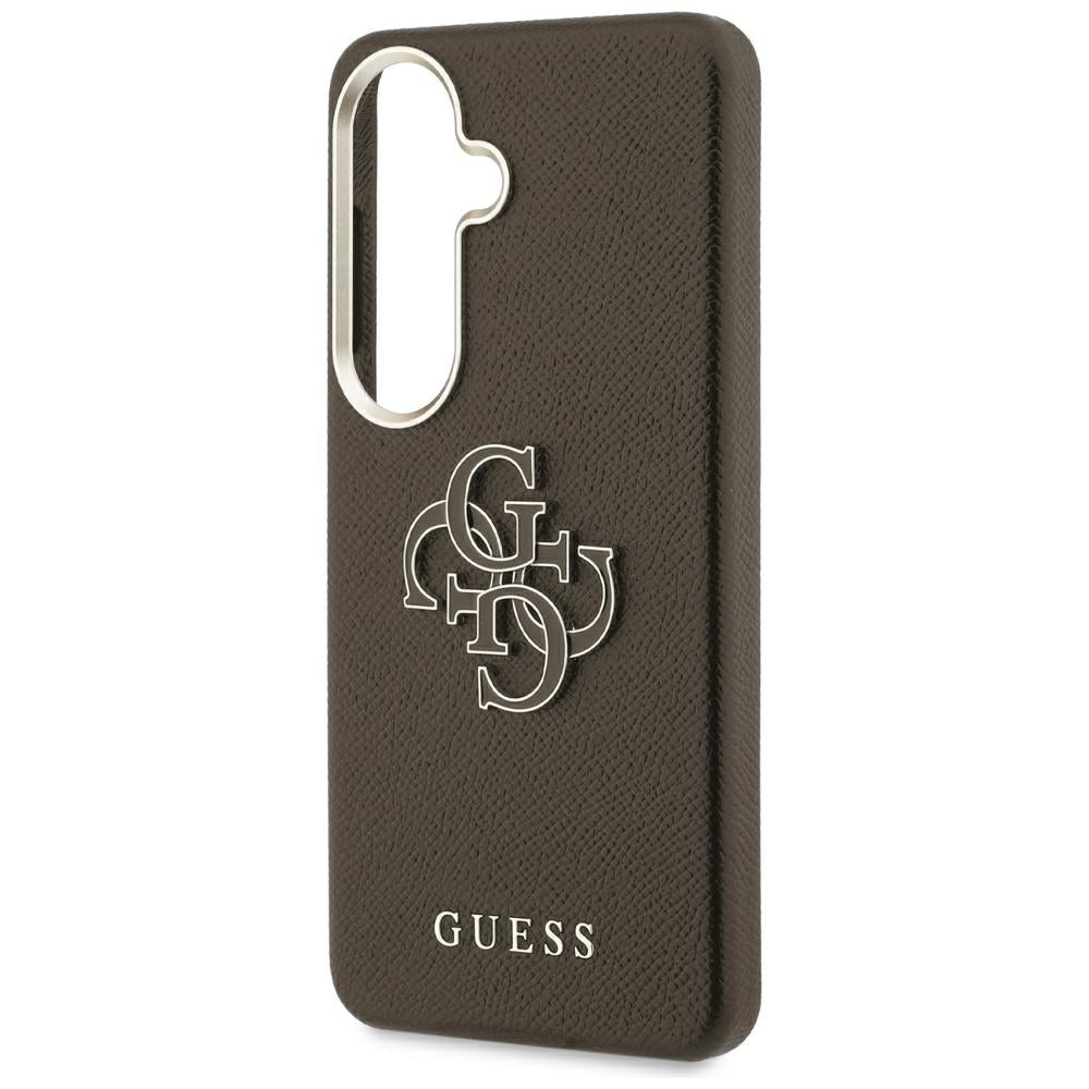 Custodia per Samsung Galaxy S26 Plus S947, Guess, 4G Grained Big and Classic Logo, Marrone