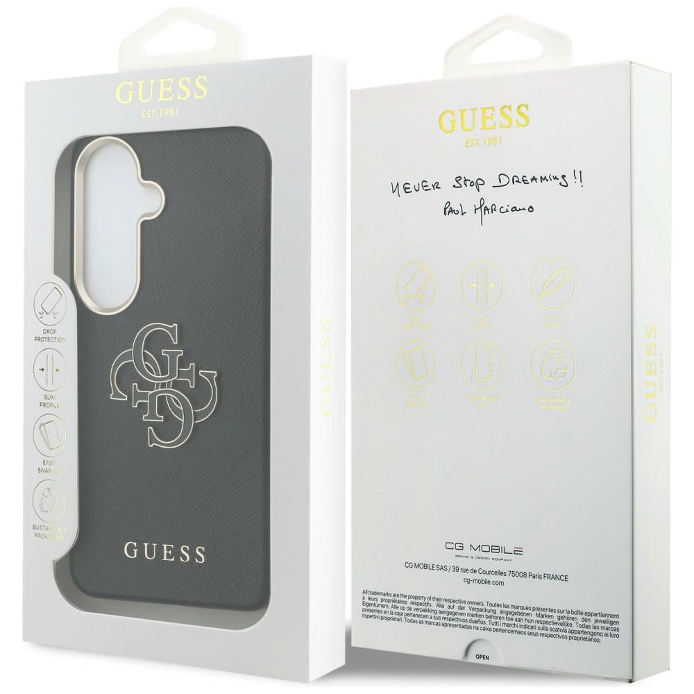 Custodia per Samsung Galaxy S26 Plus S947, Guess, 4G Grained Big and Classic Logo, Nera
