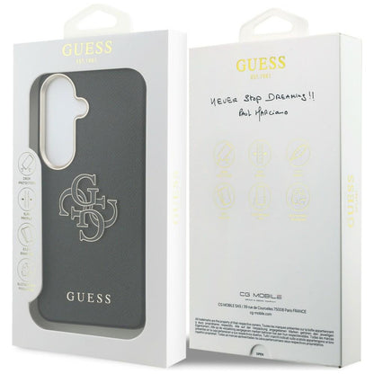 Custodia per Samsung Galaxy S26 Plus S947, Guess, 4G Grained Big and Classic Logo, Nera