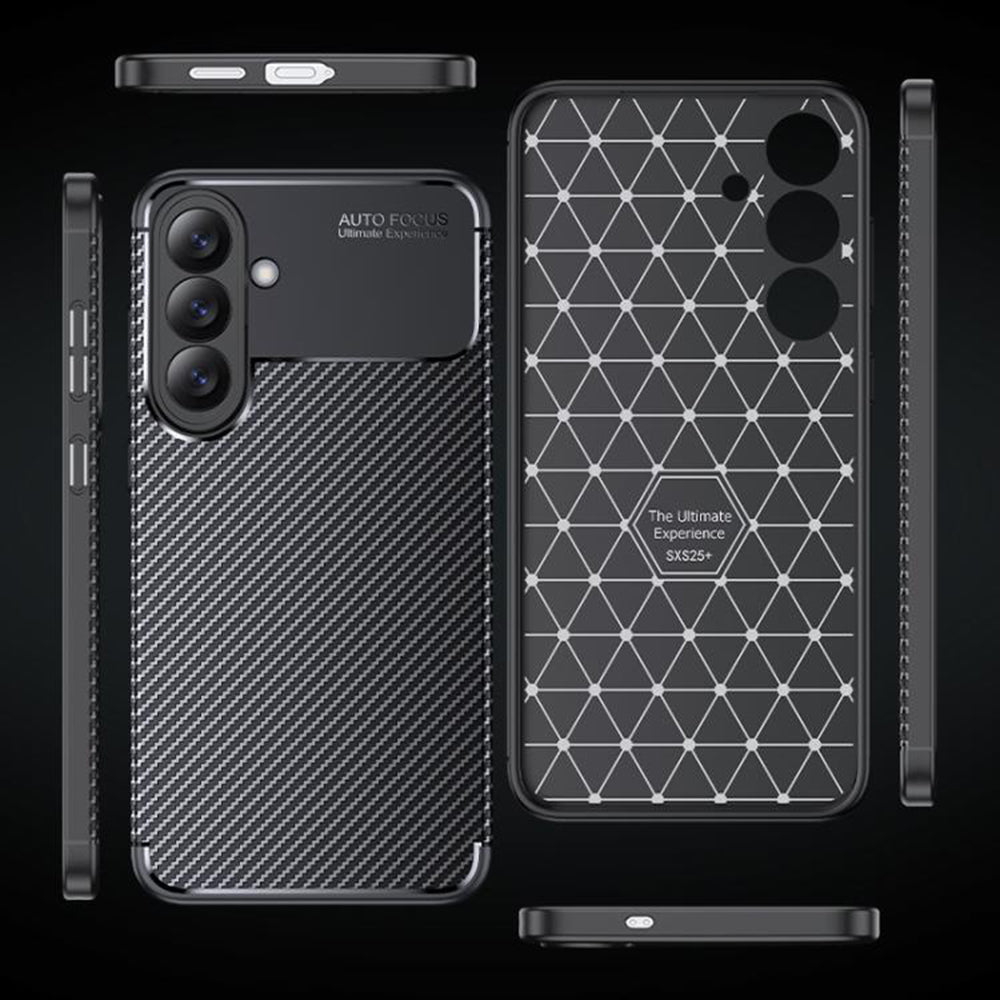 Custodia per Samsung Galaxy S26 Plus S947, Techsuit, CarbonFiber, Nera