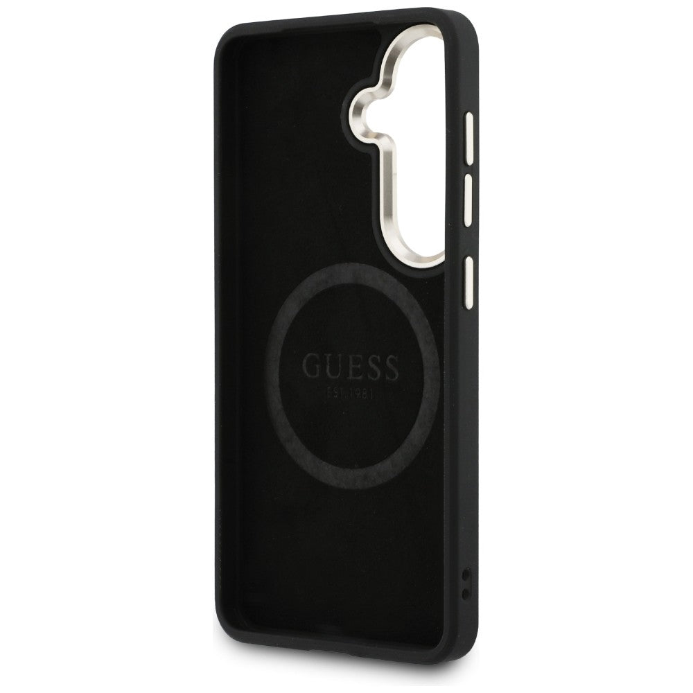Hülle für Samsung Galaxy S26 S942, GUESS, 4G Big Rhinestone Triangle Strap, Schwarz