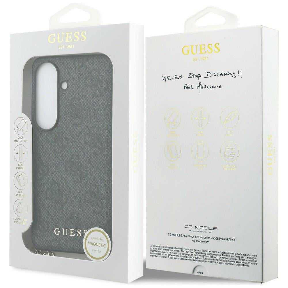 Étui pour Samsung Galaxy S26 S942, Guess, 4G Classic Logo Charm, Noir