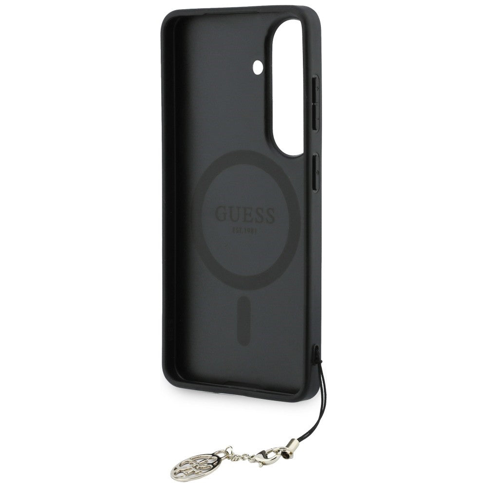 Étui pour Samsung Galaxy S26 S942, Guess, 4G Classic Logo Charm, Noir