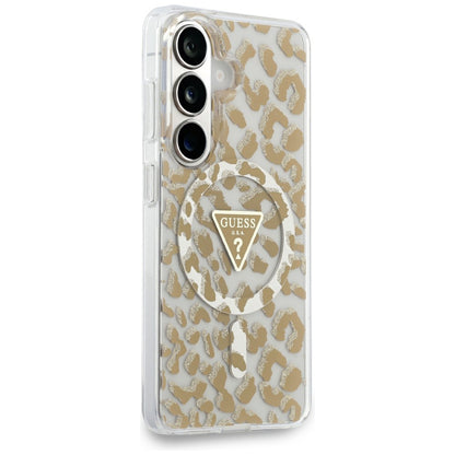 Housse MagSafe pour Samsung Galaxy S26 S942, Guess, Motif Léopard IML, Marron