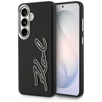Custodia per Samsung Galaxy S26 S942, Karl Lagerfeld, Signature Resin Logo, Nera