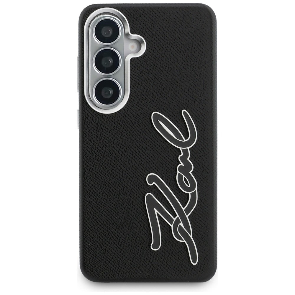 Custodia per Samsung Galaxy S26 S942, Karl Lagerfeld, Signature Resin Logo, Nera