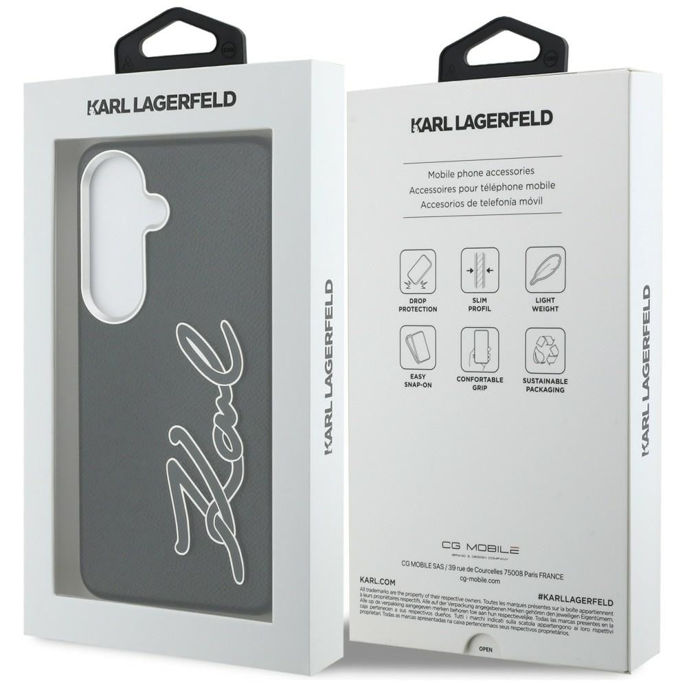Custodia per Samsung Galaxy S26 S942, Karl Lagerfeld, Signature Resin Logo, Nera