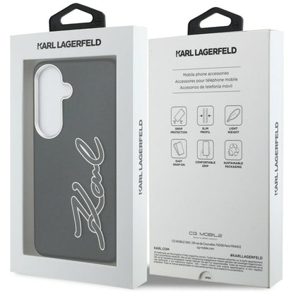 Custodia per Samsung Galaxy S26 S942, Karl Lagerfeld, Signature Resin Logo, Nera