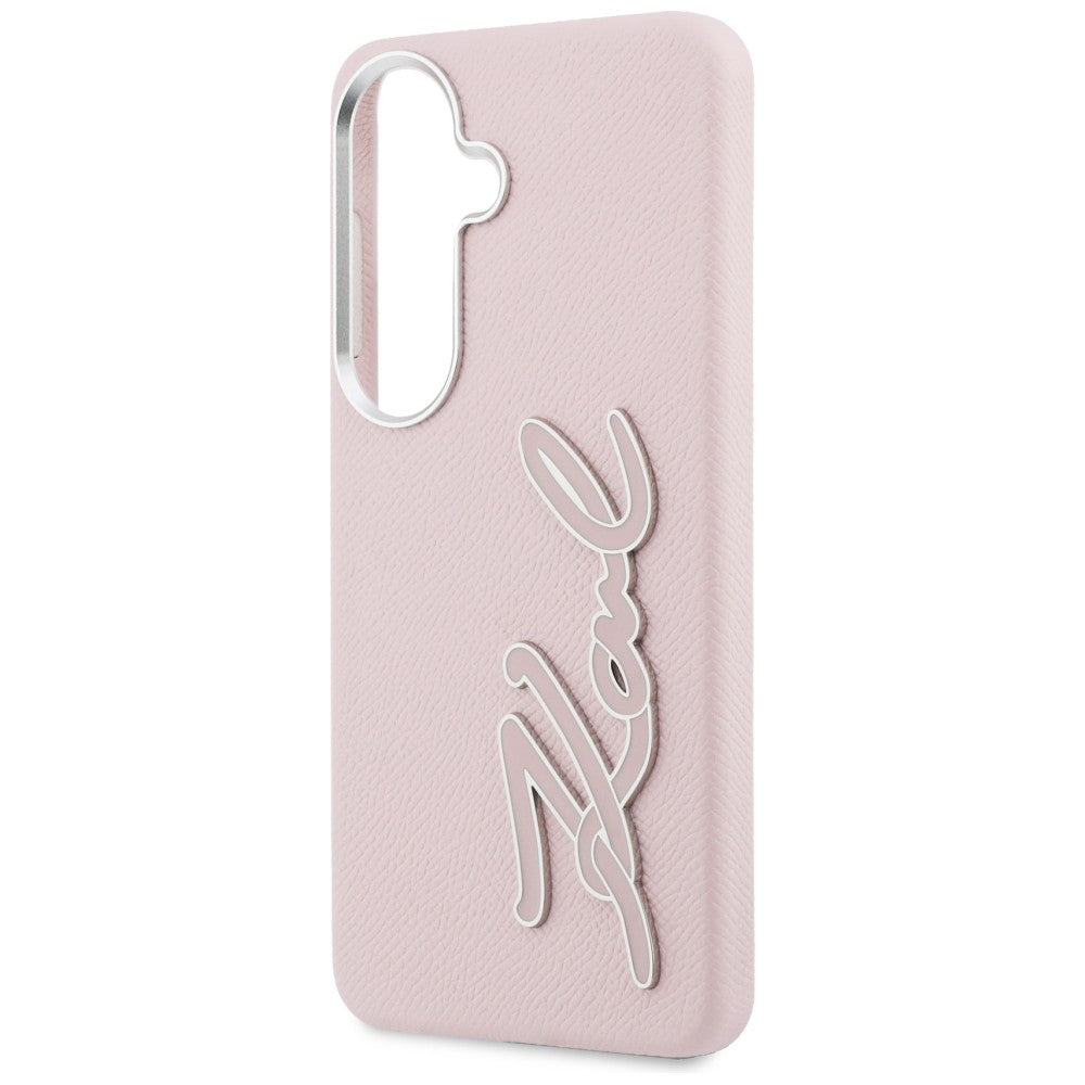 Custodia per Samsung Galaxy S26 S942, Karl Lagerfeld, Signature Resin Logo, Rosa