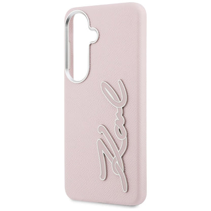 Custodia per Samsung Galaxy S26 S942, Karl Lagerfeld, Signature Resin Logo, Rosa