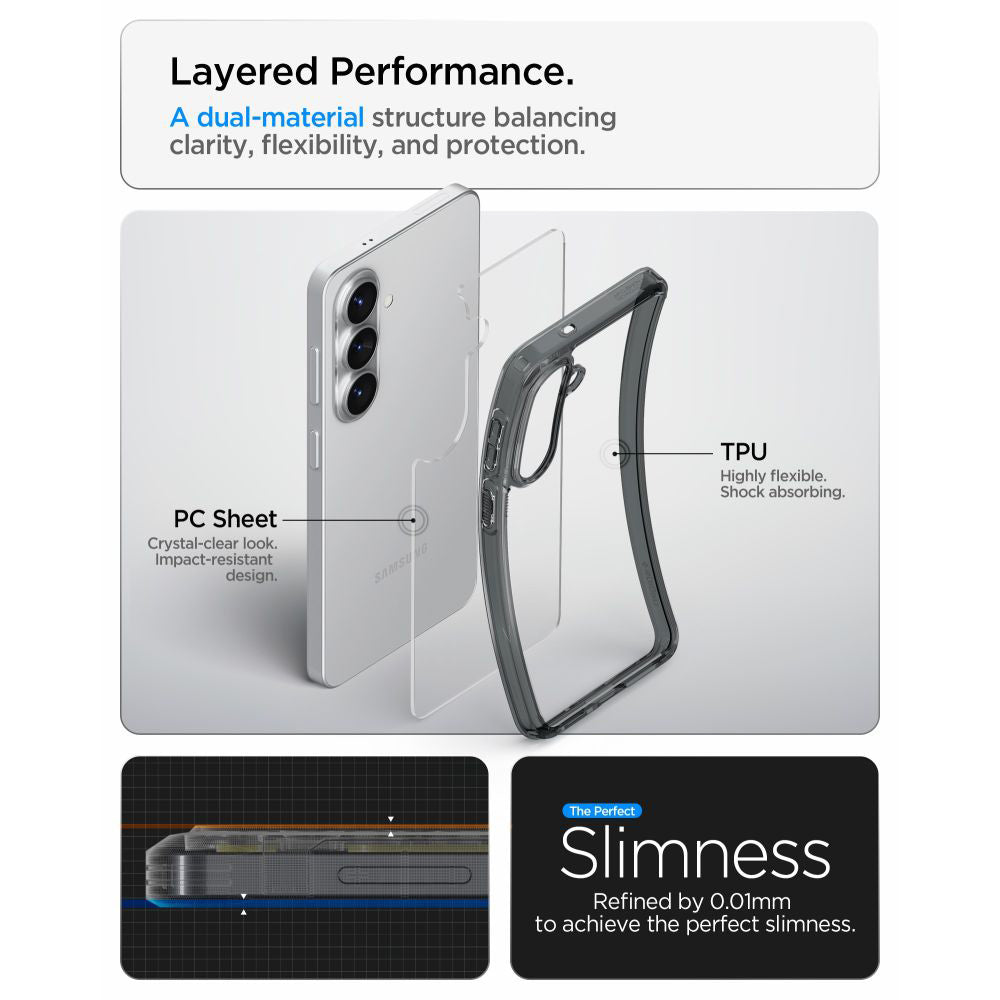 Hülle für Samsung Galaxy S26 S942, Spigen, Ultra Hybrid, Rauchgrau ACS10733