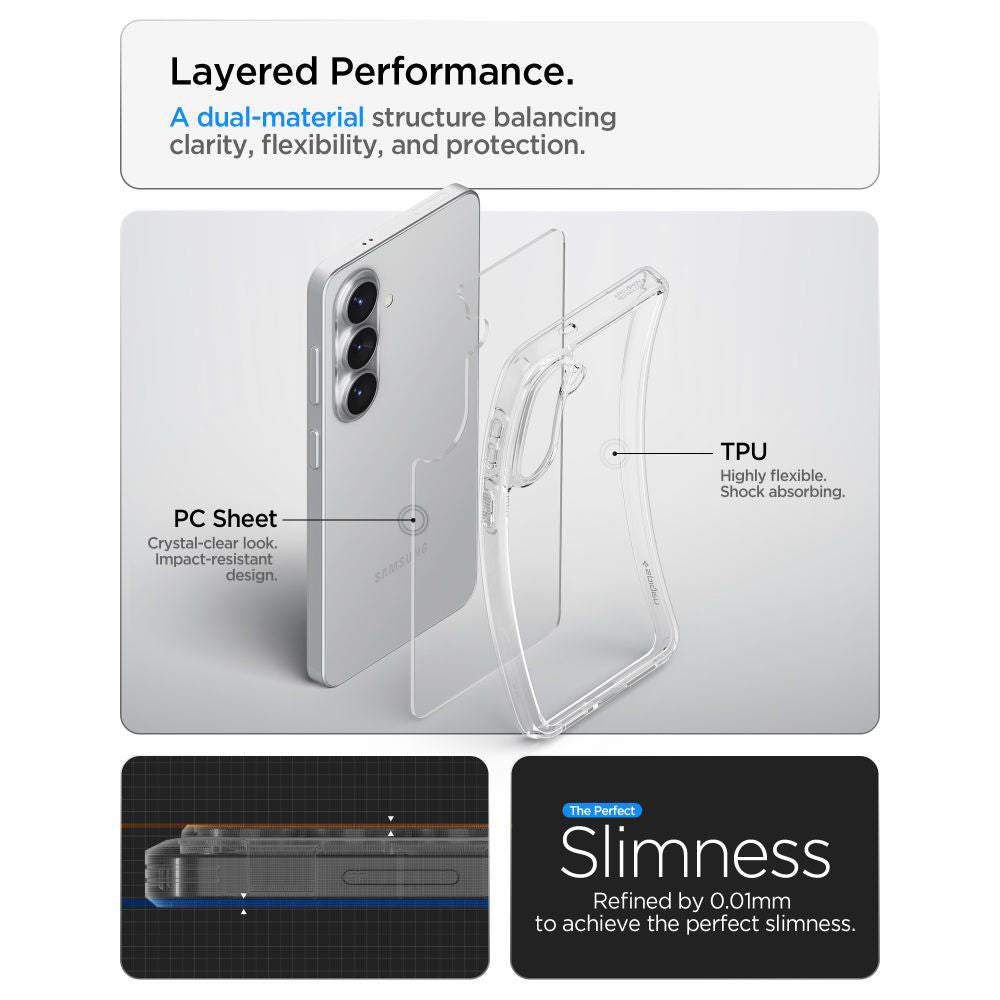 Case for Samsung Galaxy S26 S942, Spigen, Ultra Hybrid, Transparent ACS10732
