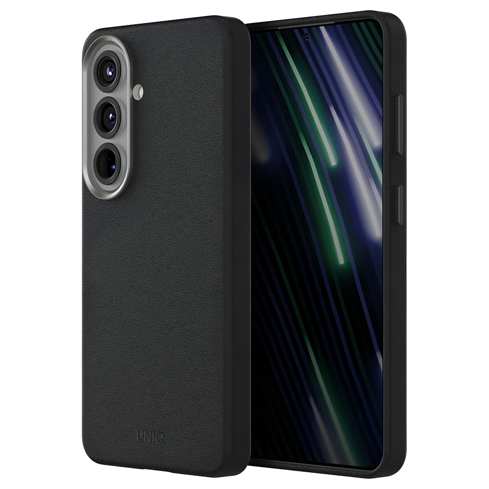 Custodia per Samsung Galaxy S26 S942, UNIQ, Lyden Leatherette, Nera