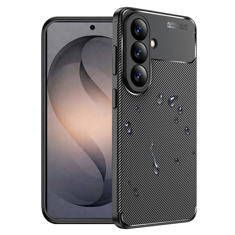 Custodia per Samsung Galaxy S26, Techsuit, CarbonFiber, Nera