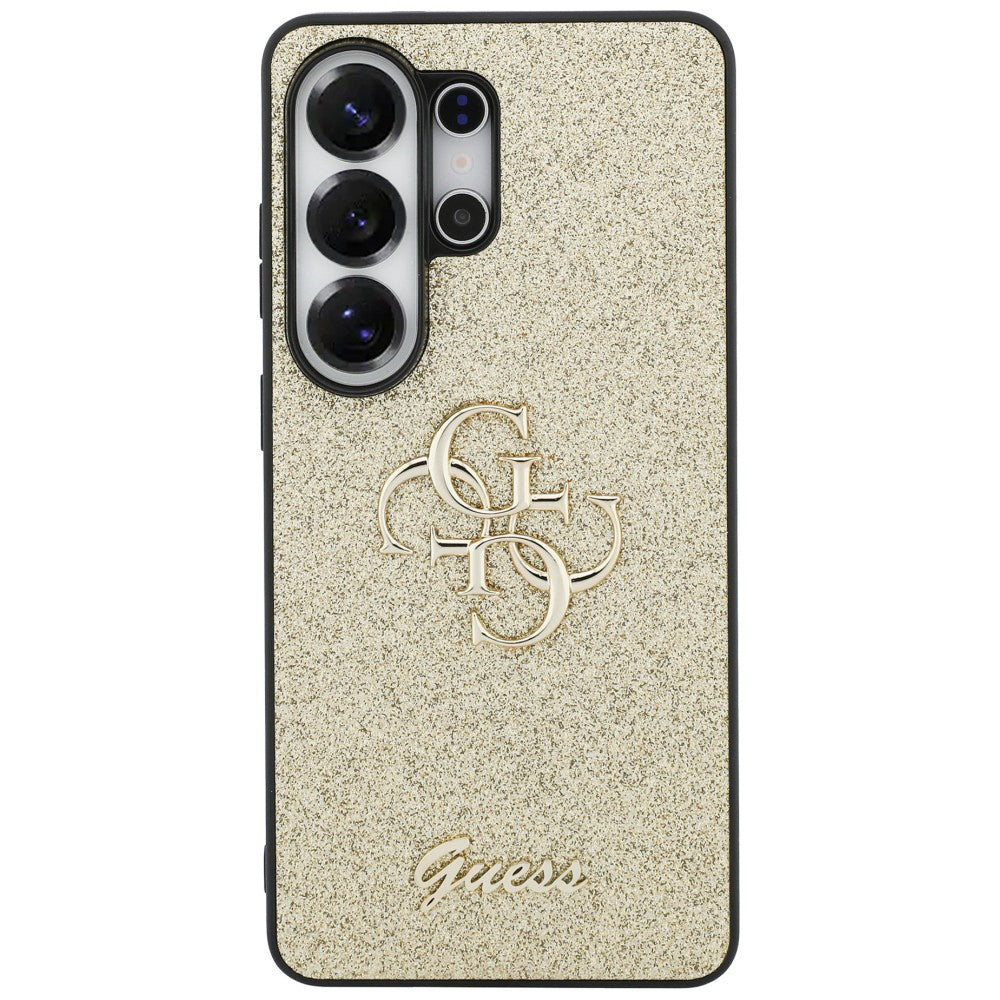 Custodia per Samsung Galaxy S26 Ultra S948, Guess, Fixed Glitter Big 4G Metal Frame, Dorata