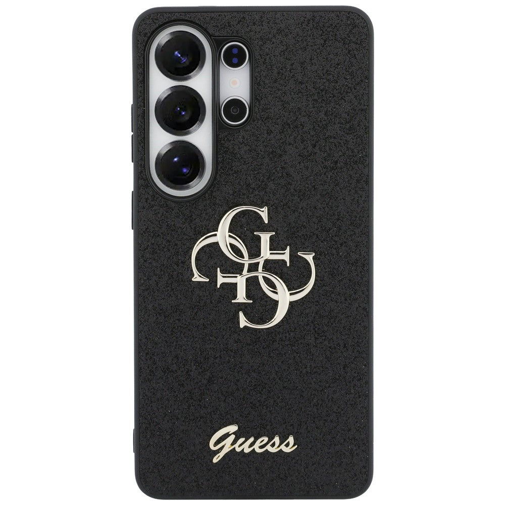 Custodia per Samsung Galaxy S26 Ultra S948, Guess, Fixed Glitter Big 4G Metal Frame, Nera