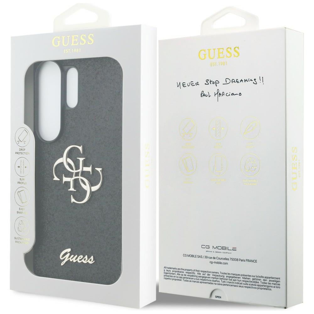 Custodia per Samsung Galaxy S26 Ultra S948, Guess, Fixed Glitter Big 4G Metal Frame, Nera