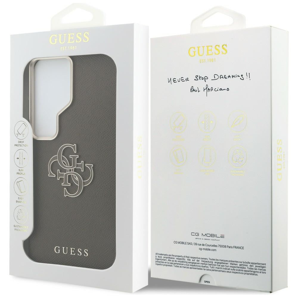 Étui pour Samsung Galaxy S26 Ultra S948, Guess, 4G Grained Big and Classic Logo, Marron