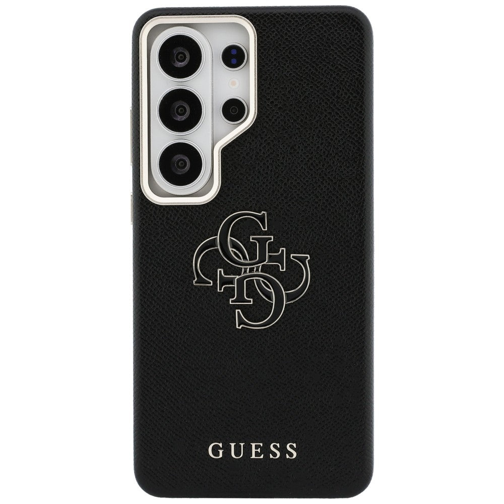Hülle für Samsung Galaxy S26 Ultra S948, Guess, 4G Grained Big and Classic Logo, Schwarz