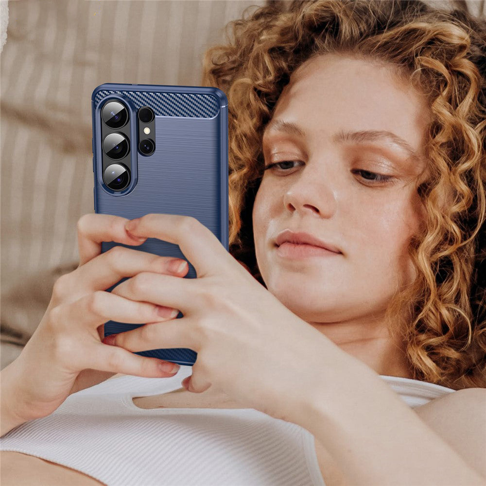 Hülle für Samsung Galaxy S26 Ultra S948, Techsuit, Carbon, Blau