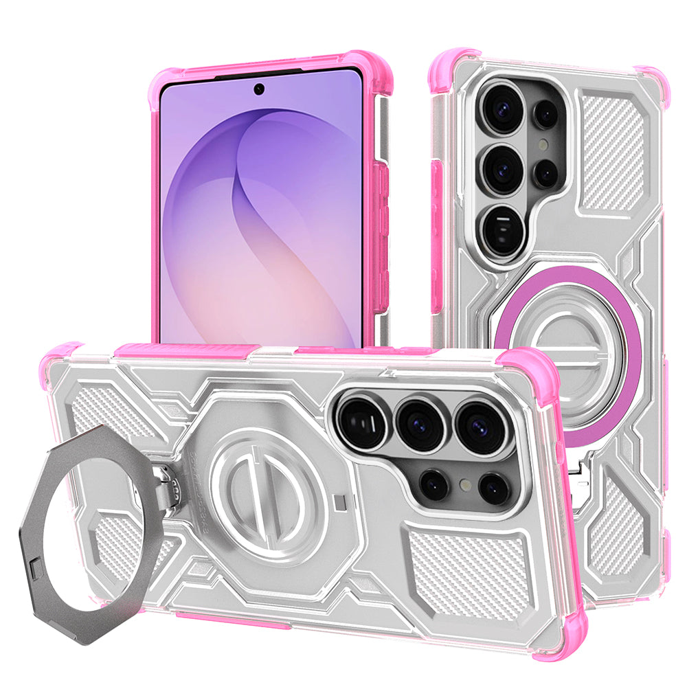 Custodia per Samsung Galaxy S26 Ultra S948, Techsuit, Carbon Shield Pro, Rosa
