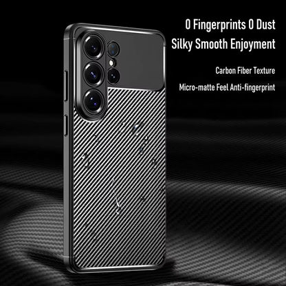 Custodia per Samsung Galaxy S26 Ultra S948, Techsuit, CarbonFiber, Nera