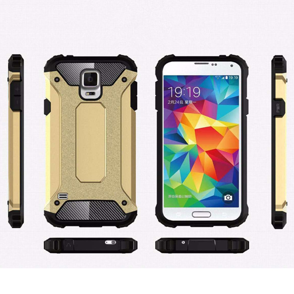 Custodia per Samsung Galaxy S5 G900, Techsuit, Hybrid Armor, Nera