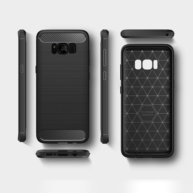Custodia per Samsung Galaxy S8+ G955, Techsuit, Carbonio, Nera