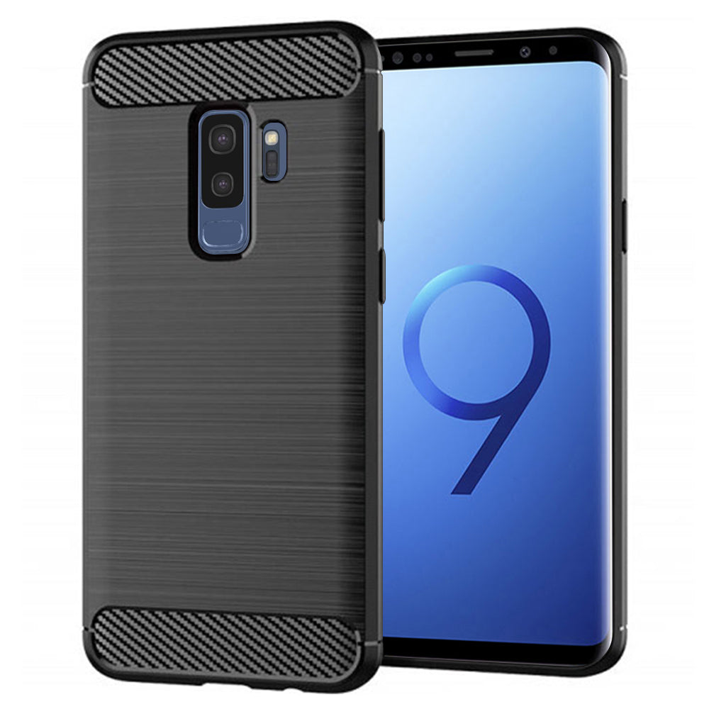 Custodia per Samsung Galaxy S9+ G965, Techsuit, Carbonio, Nera