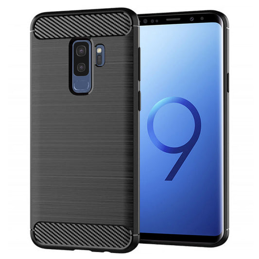 Custodia per Samsung Galaxy S9+ G965, Techsuit, Carbonio, Nera