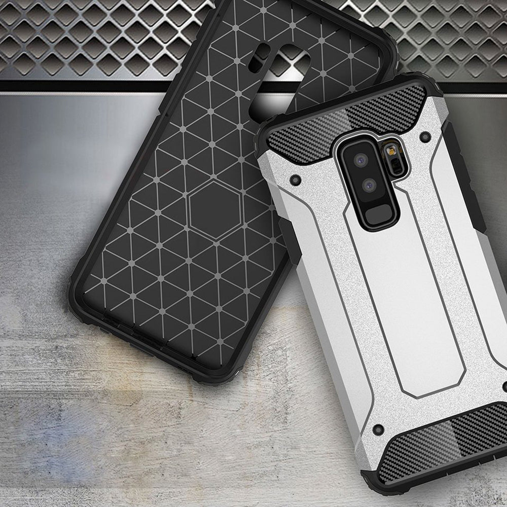 Custodia per Samsung Galaxy S9+ G965, Techsuit, Hybrid Armor, Nera