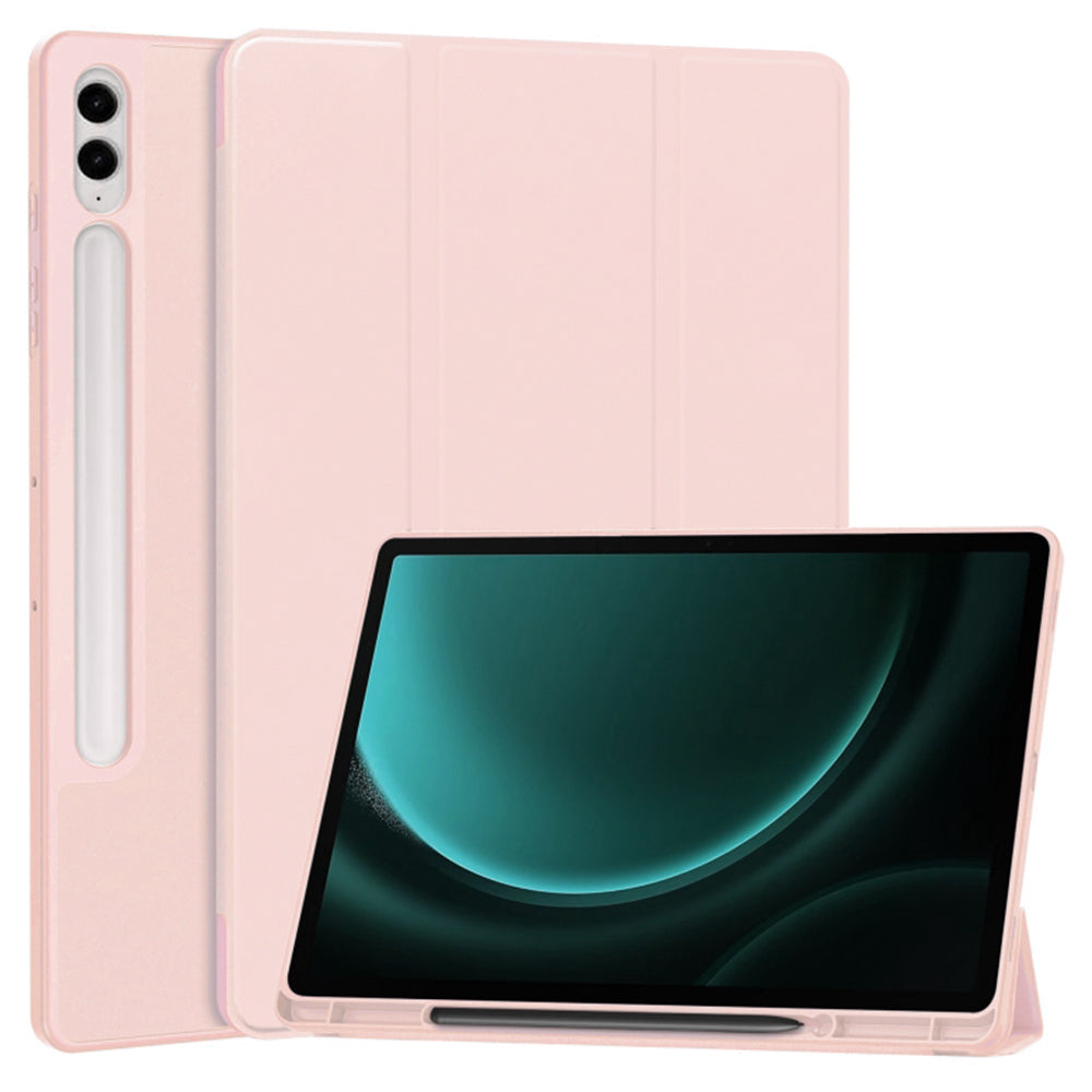 Housse pour Samsung Galaxy Tab S10+ / Tab S9 FE+ / Tab S9+, Techsuit, Flex Trifold, Rose