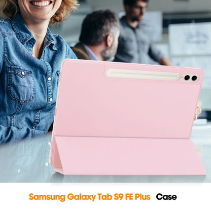 Housse pour Samsung Galaxy Tab S10+ / Tab S9 FE+ / Tab S9+, Techsuit, Flex Trifold, Rose