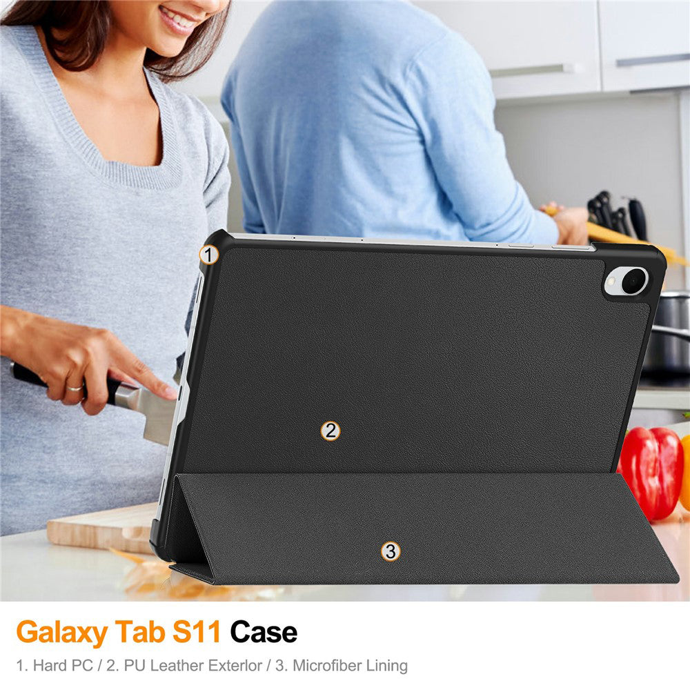Custodia per Samsung Galaxy Tab S11, Techsuit, FoldPro, Nera