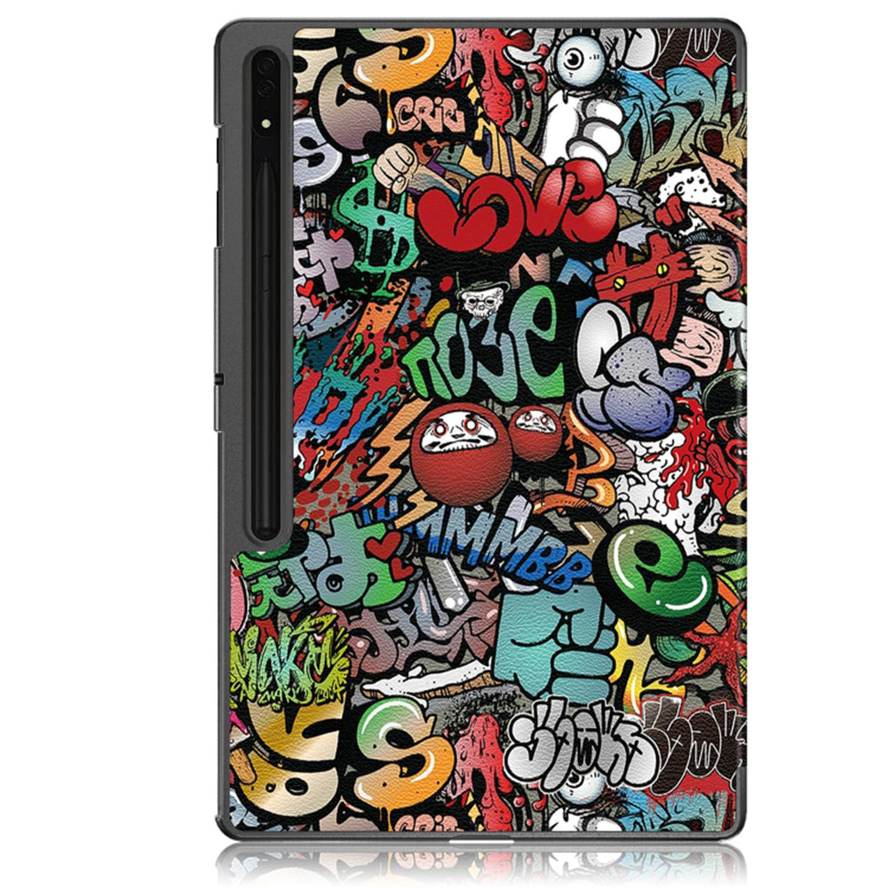 Custodia per Samsung Galaxy Tab S8 Ultra, Techsuit, FoldPro Urban Vibe, Multicolore