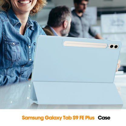 Housse pour Samsung Galaxy Tab S9 FE+, Techsuit, Flex Trifold, Bleu