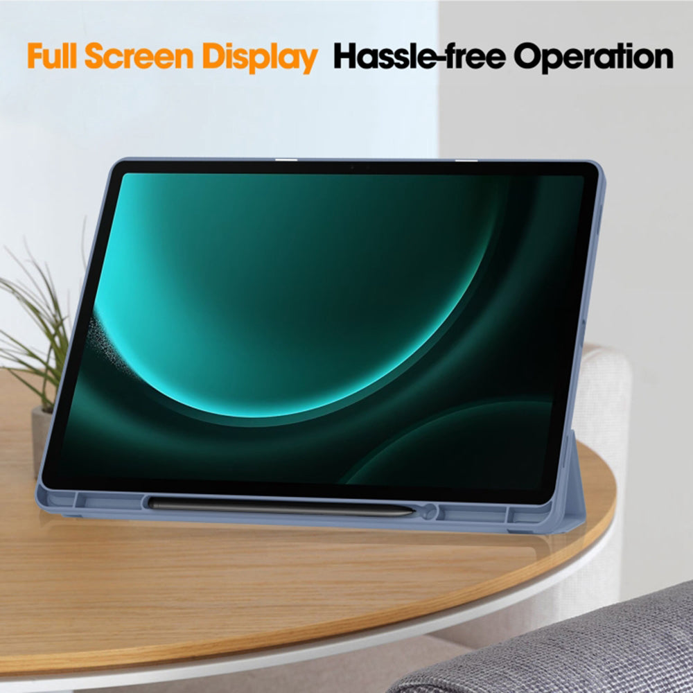 Custodia per Samsung Galaxy Tab S9 FE+, Techsuit, Flex Trifold, Viola
