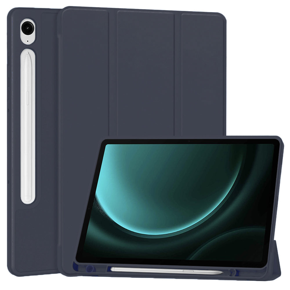 Custodia per Samsung Galaxy Tab S9 FE / Tab S9 / Tab S10 FE, Techsuit, Flex Trifold, Blu Navy