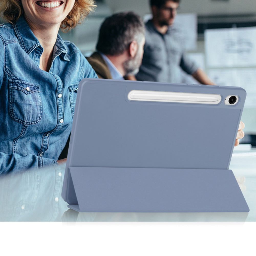 Custodia per Samsung Galaxy Tab S9 FE / Tab S9 / Tab S10 FE, Techsuit, Flex Trifold, Blu Navy