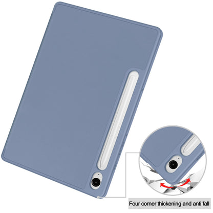 Hülle für Samsung Galaxy Tab S10 FE / Tab S9 FE / Tab S9, Techsuit, Flex Trifold, Grau
