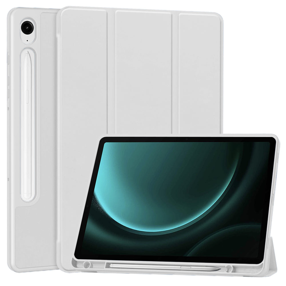 Hülle für Samsung Galaxy Tab S10 FE / Tab S9 FE / Tab S9, Techsuit, Flex Trifold, Grau