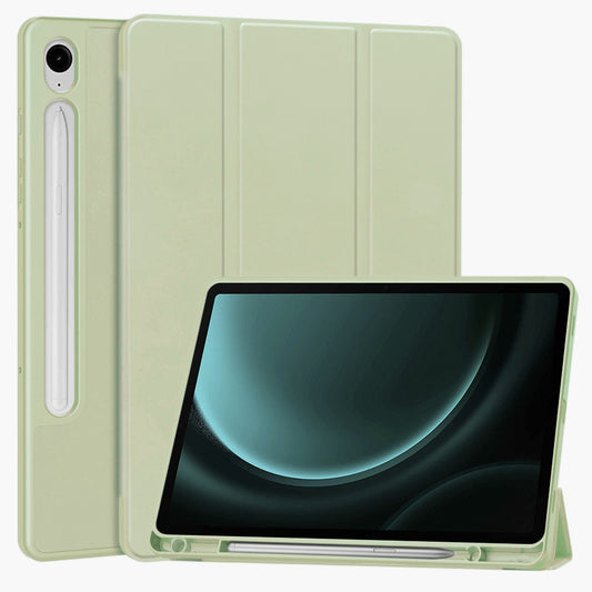 Custodia per Samsung Galaxy Tab S9 FE / Tab S9 / Tab S10 FE, Techsuit, Flex Trifold, Verde Matcha
