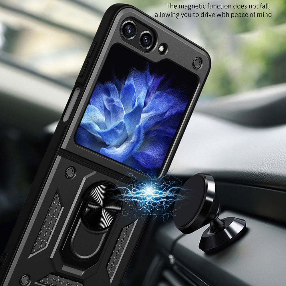 Custodia per Samsung Galaxy Z Flip5 F731, Techsuit, CamShield, Nera