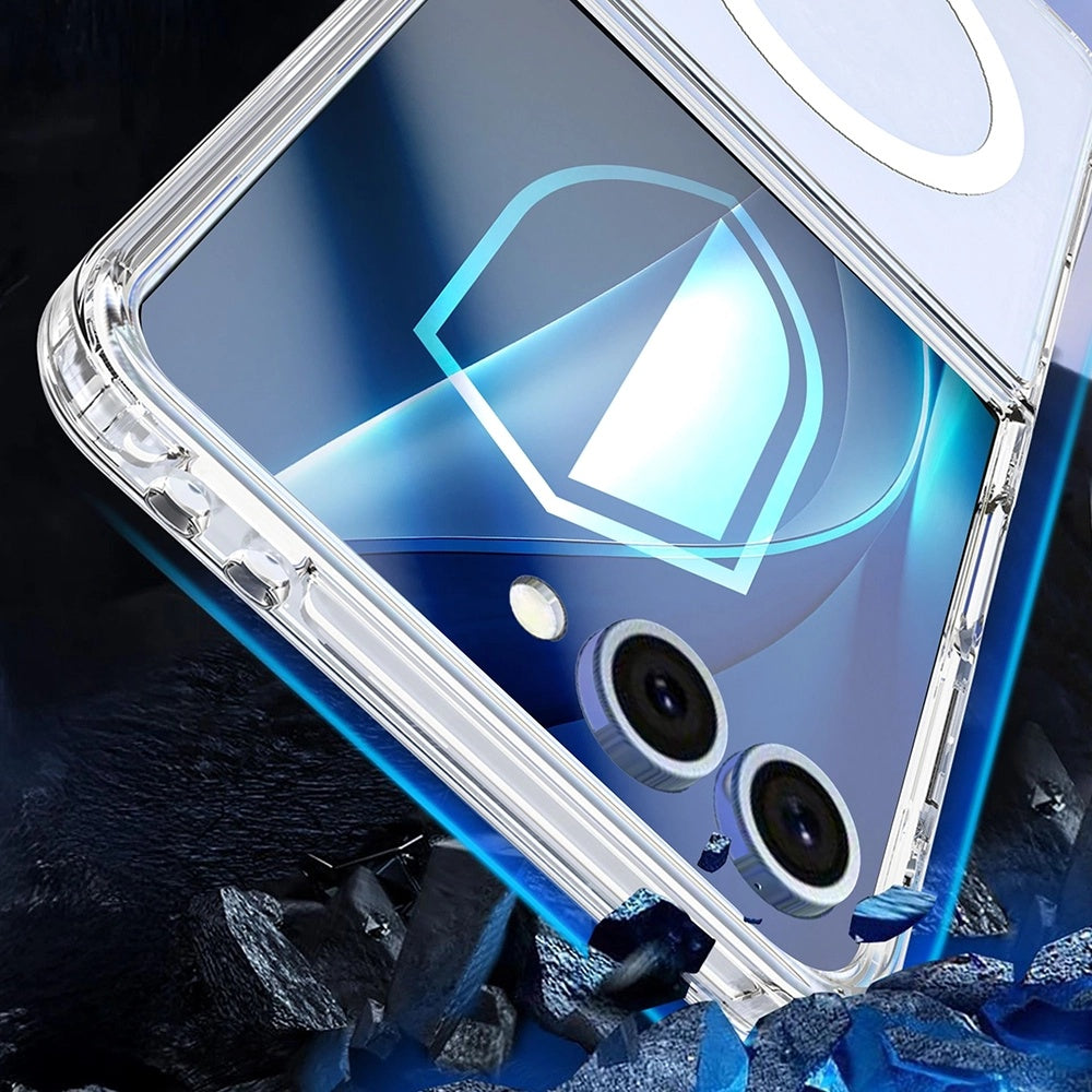 Custodia MagSafe per Samsung Galaxy Z Flip7 F766, 3MK, Armor MagCase, Trasparente