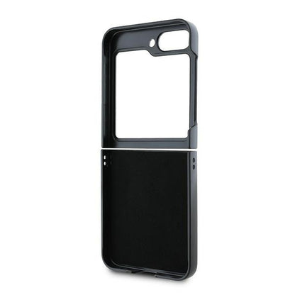 Custodia per Samsung Galaxy Z Flip7 FE F761 / Z Flip6 F741, Karl Lagerfeld, Saffiano Karl & Choupette Metal, Nera