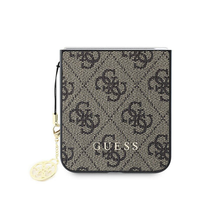 Étui pour Samsung Galaxy Z Flip7 FE F761 / Z Flip6 F741, Guess, 4G Charm, Marron