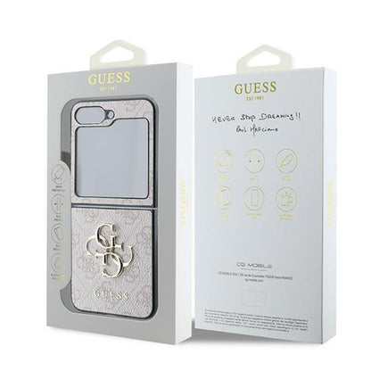Étui pour Samsung Galaxy Z Flip7 FE F761 / Z Flip6 F741, Guess, Logo Métal 4G, Rose